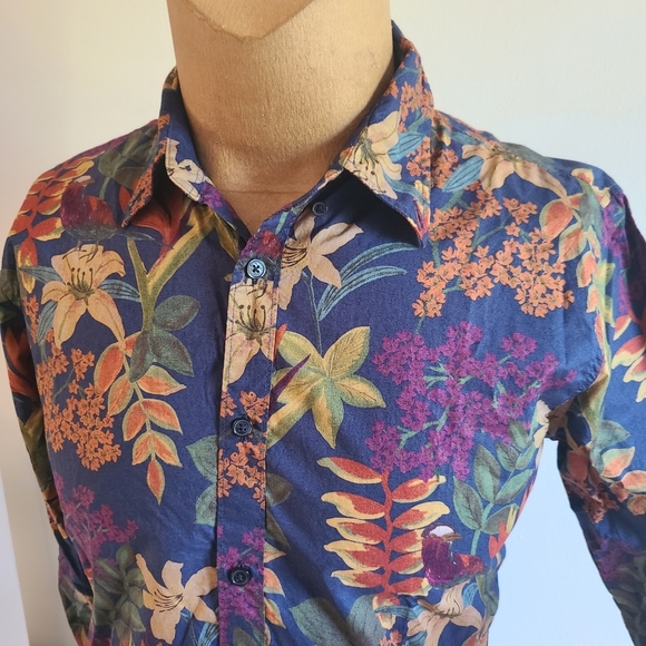 MATINIQUE Tropical Floral Men's Button Down Shirt - Picture 7 of 12